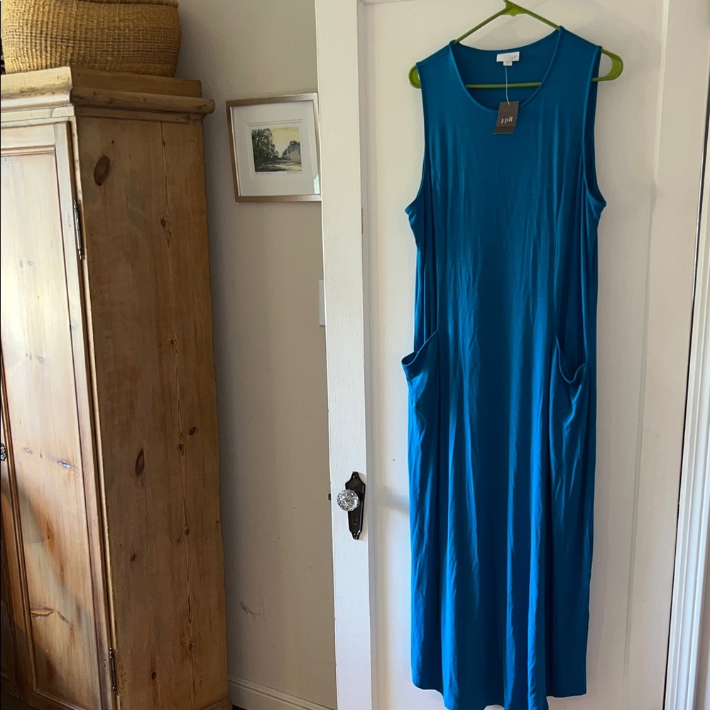 J. Jill Teal Sleeveless Maxi Dress